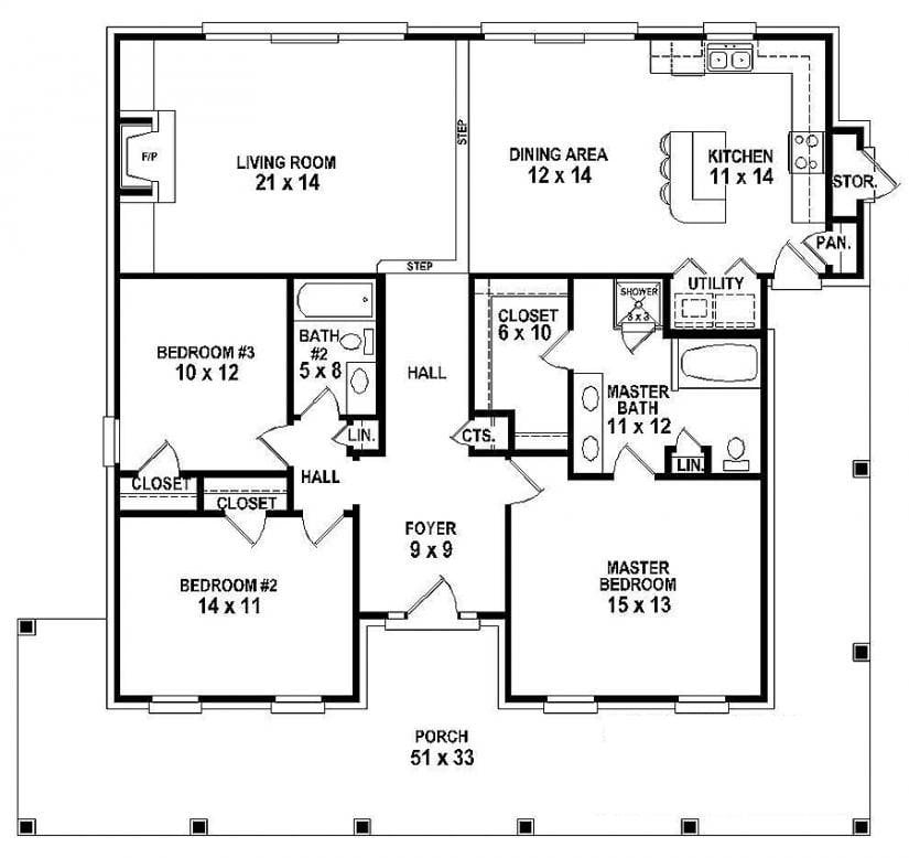 Luxury One Story House Plans With 3 Bedrooms New Home Plans Design
