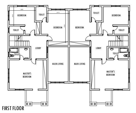 Luxury Two Bedroom Semi Detached House Plan New Home Plans Design