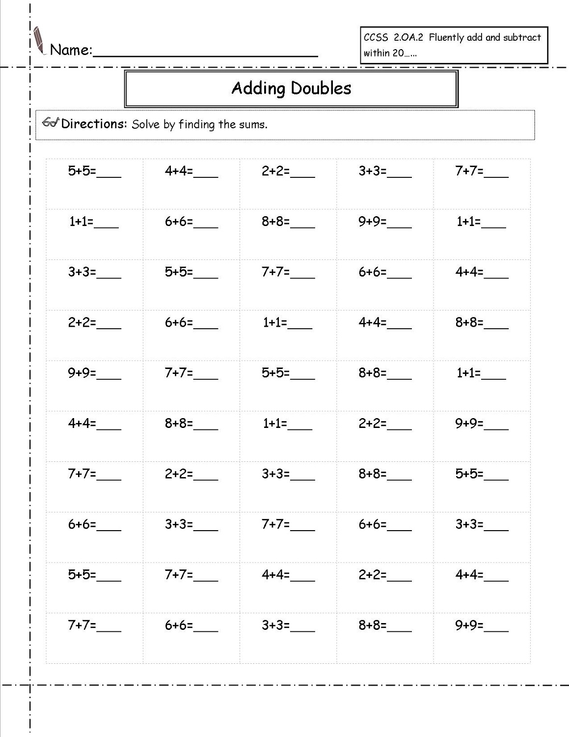 Math For Second Graders Worksheets Printables