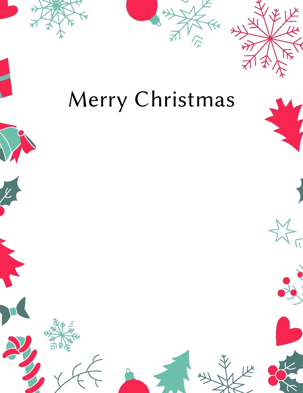 Merry Christmas Letter Templates Free Printable Templates
