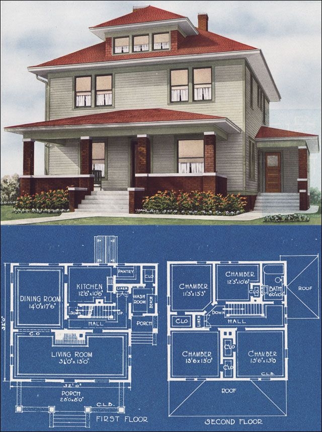 Modern American Foursquare House Plans