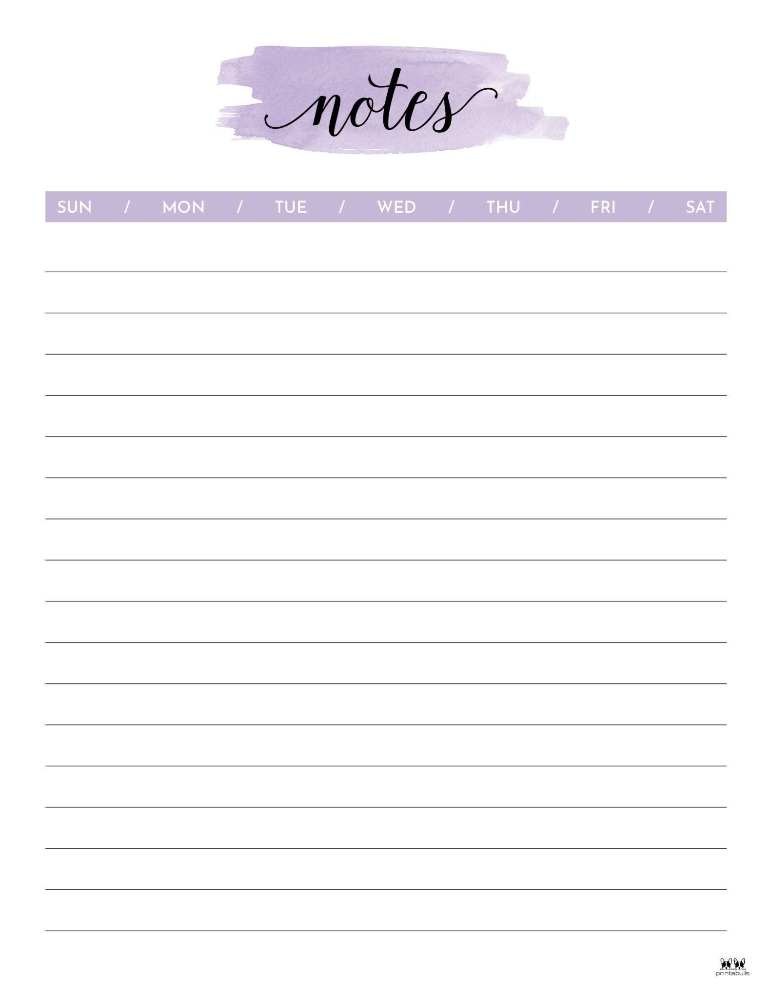 Note Pages Templates 30 FREE Printables Printabulls