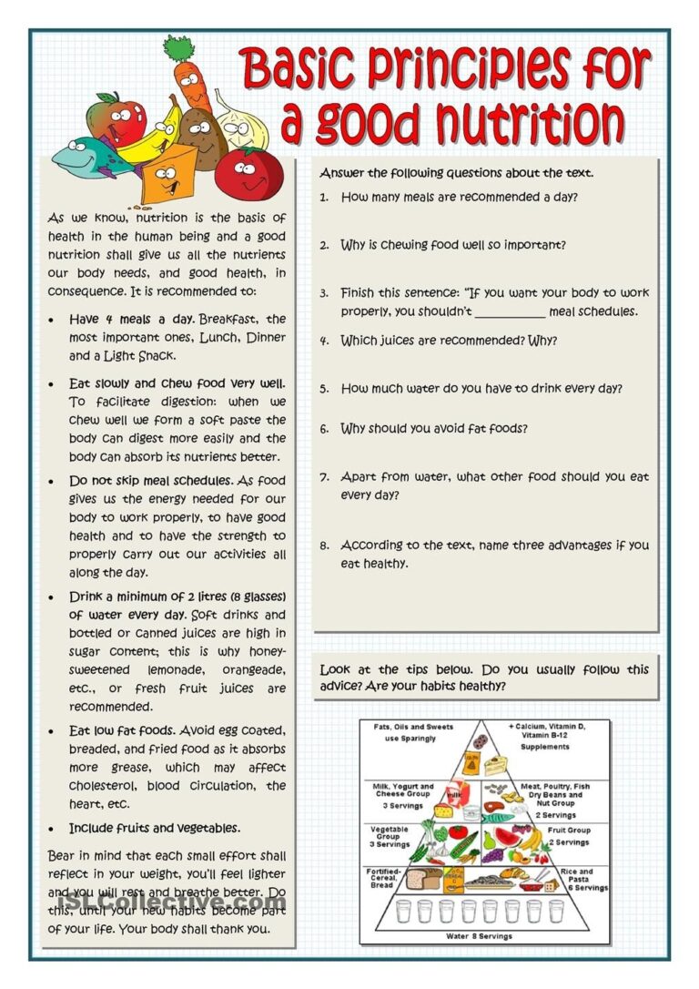 Nutrition Worksheets