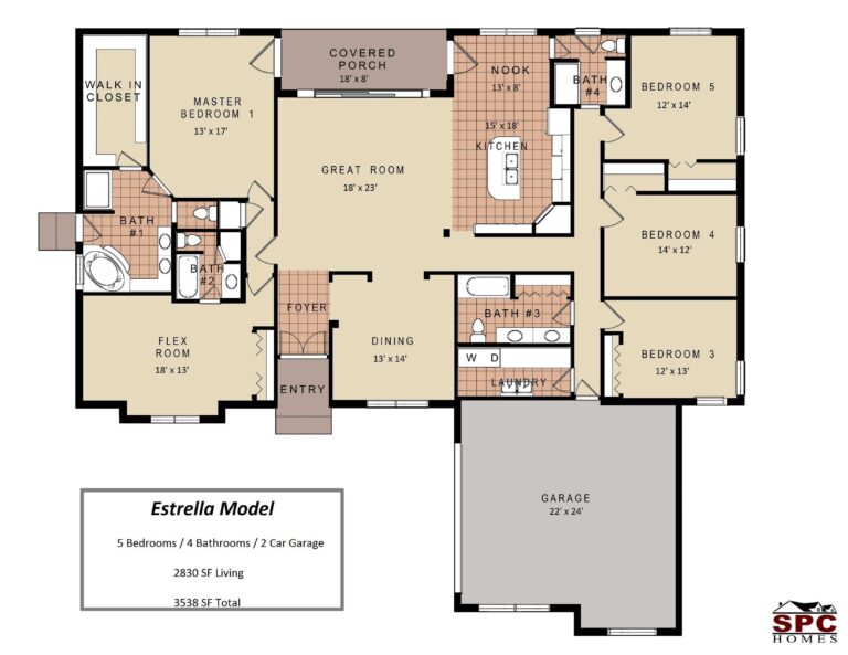 One Story 4 Bedroom House Floor Plans Printable Templates Free