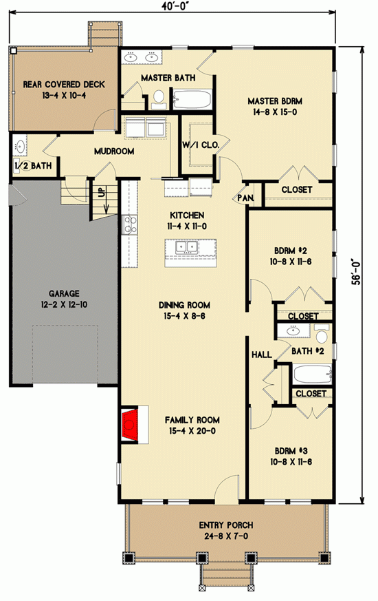 One Story American Craftsman House Plan With Attached Garage 31597GF 