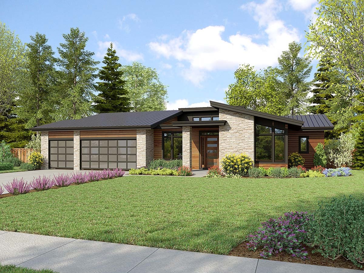 One Story Contemporary Ranch House Plan Plan 83507 One Story Contemporary Ranch House Plan Plan 83507