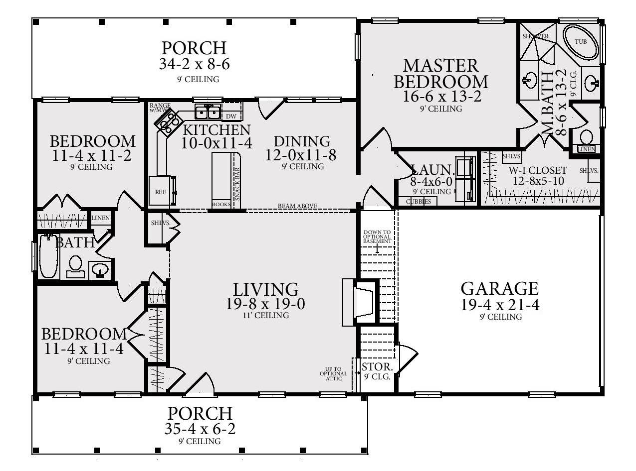 One Story Ranch Style House Plan 4309 Southern Trace 4309
