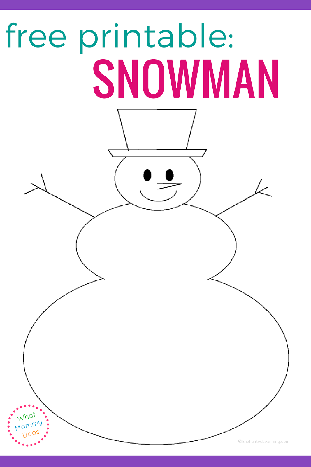 Outline Snowman Template Free PDF Template