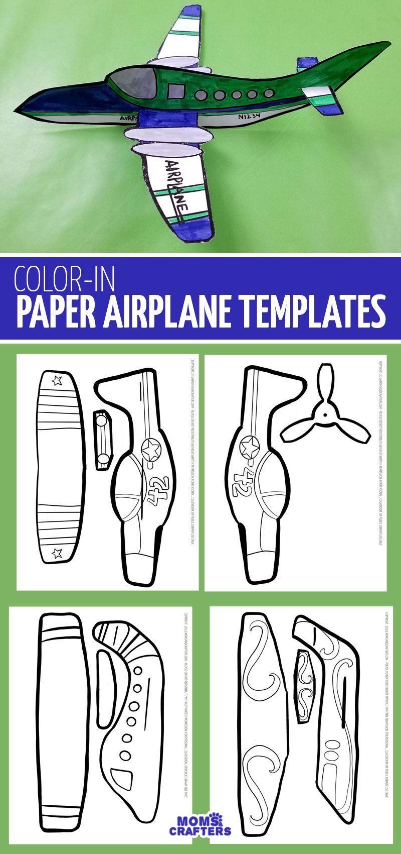 Paper Airplane Printable Template Paper Airplane Printable Template
