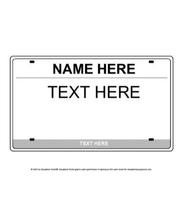 Pdf Blank Printable Temporary License Plate Template Polealien