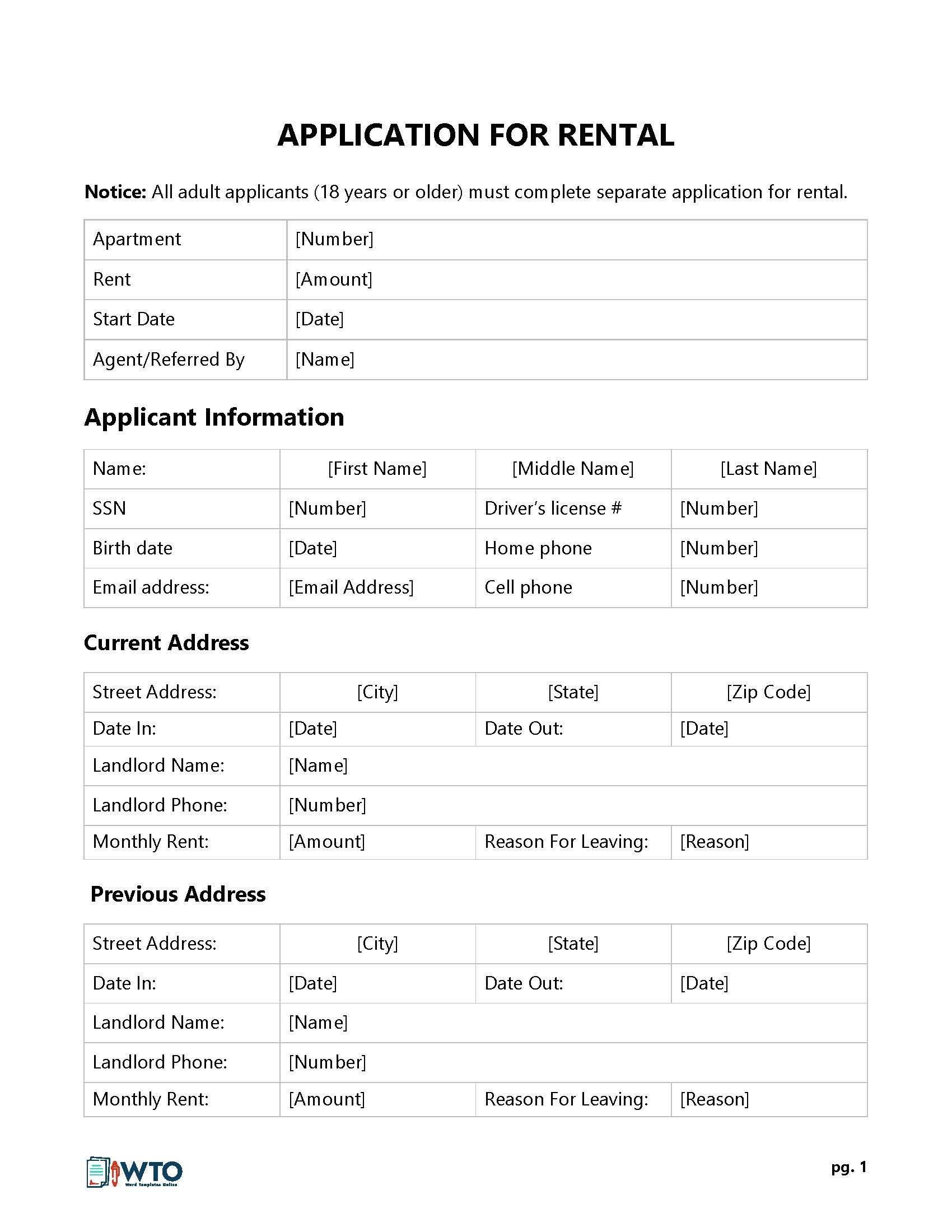 Personal Rental Application Form Printable Printable Forms Free Online Personal Rental Application Form Printable Printable Forms Free Online