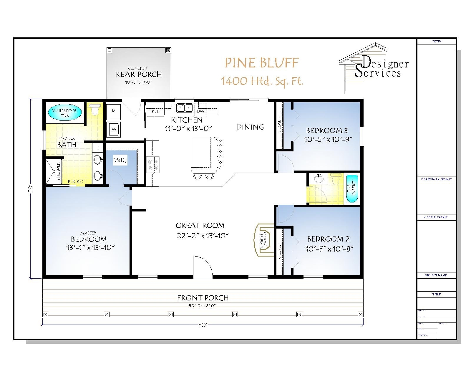 Pine Bluff House Plan 1400 Square Feet Etsy Pine Bluff House Plan 1400 Square Feet Etsy