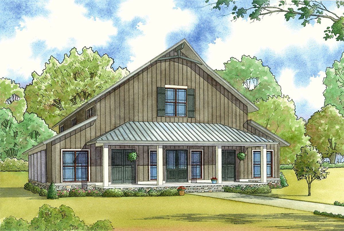 Plan 70549SND 3 Bedroom Barndominium Inspired Country House Plan With Plan 70549SND 3 Bedroom Barndominium Inspired Country House Plan With
