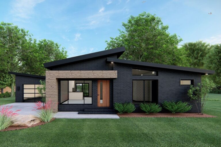 Plan 70670MK One Level Contemporary Home Plan With Single Garage 