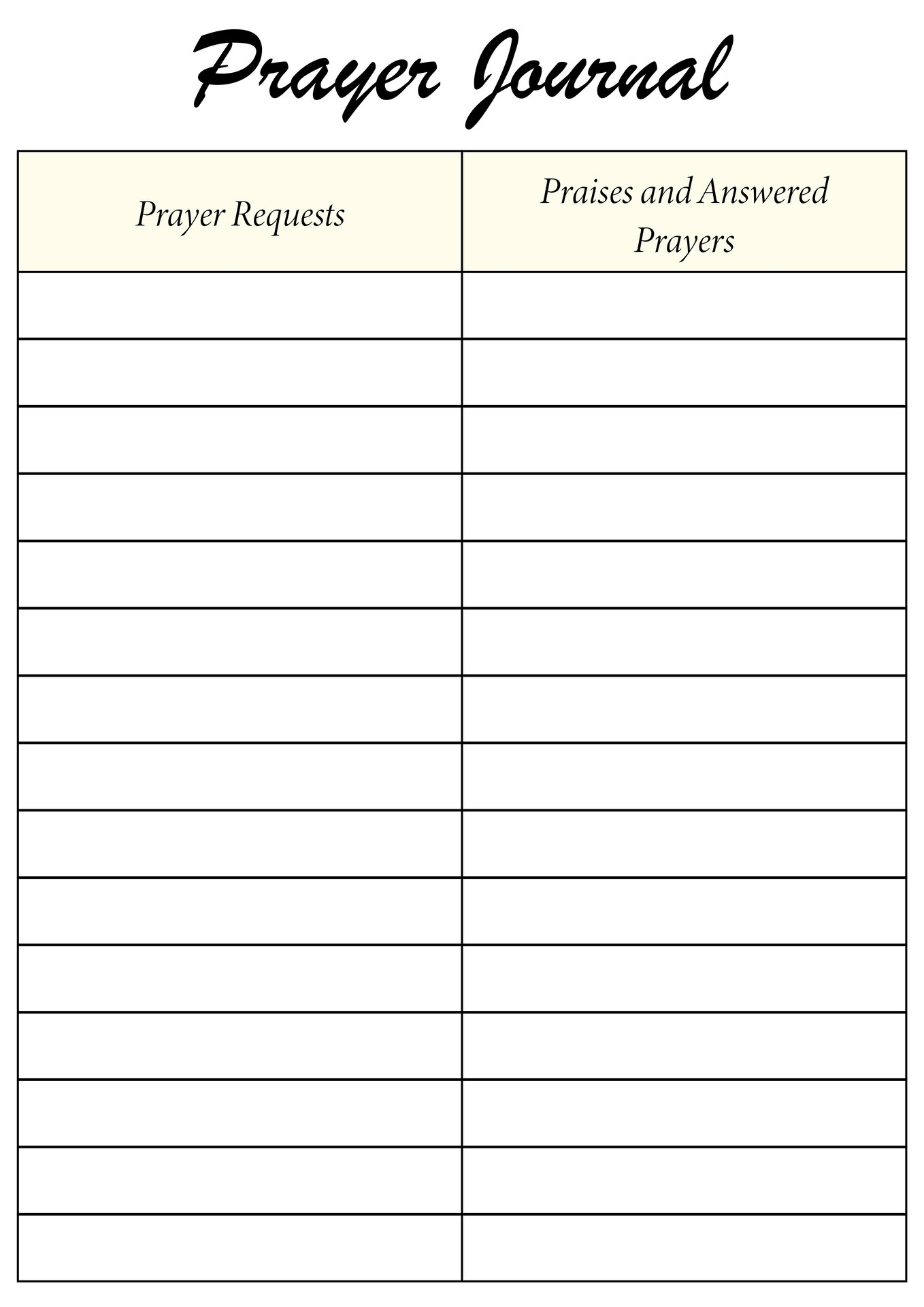 Prayer Sheets Templates 10 Free PDF Printables Printablee