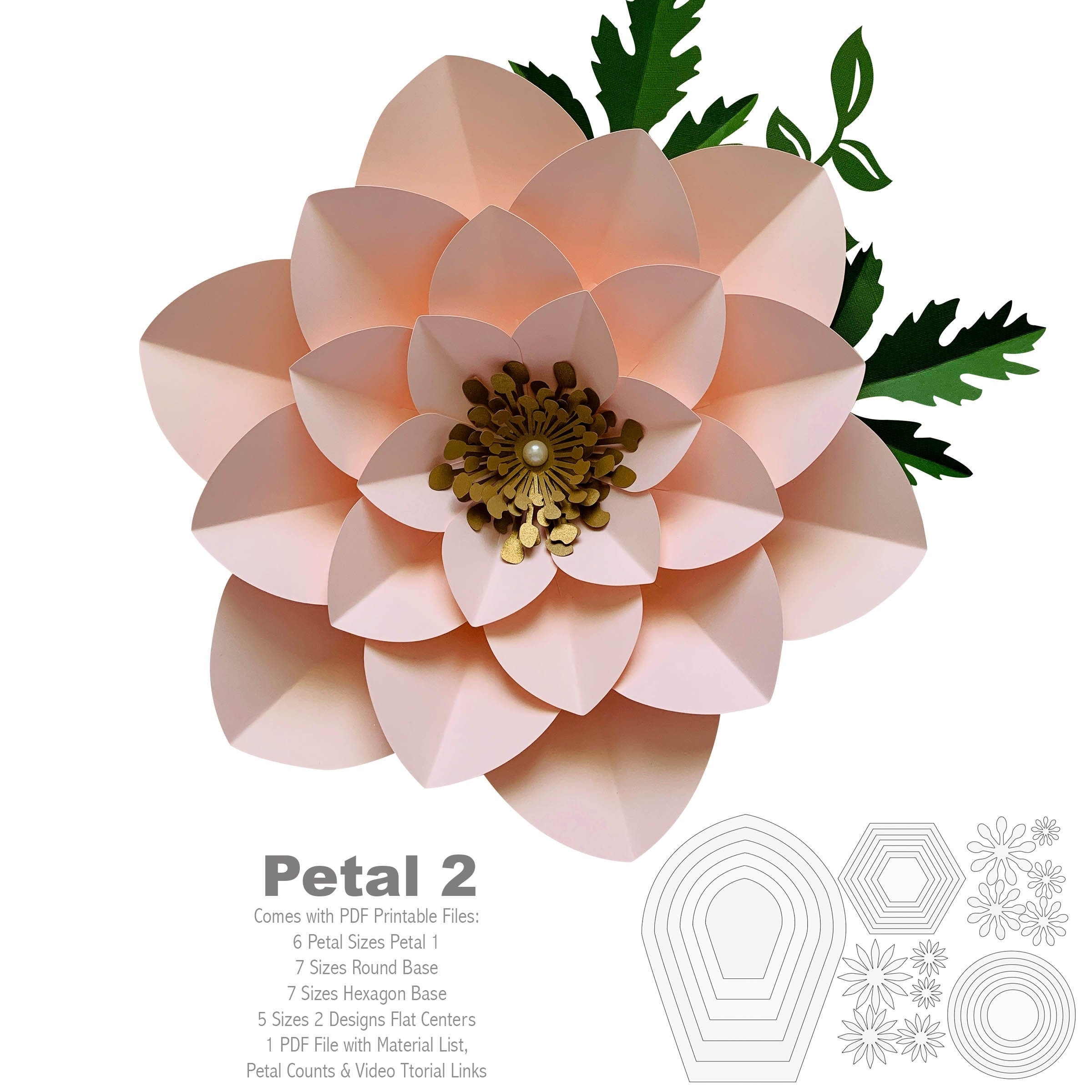 Printable 3D Flower Template