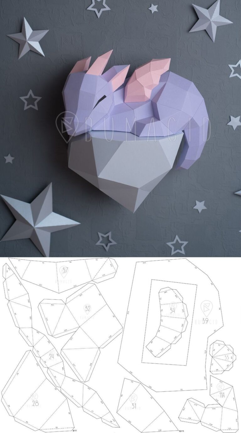 Printable 3D Paper Crafts Templates Free Add One To Start The 