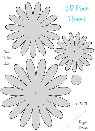 Printable 3d Paper Flowers Template Printable Templates
