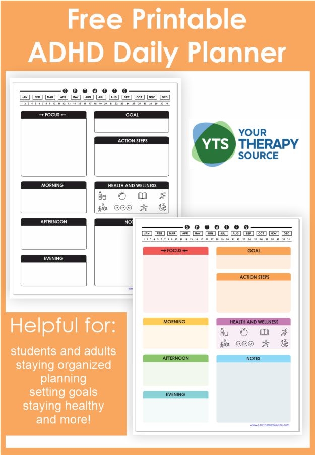 Printable ADHD Daily Planner Template FREE Free Adhd Planner Pdf Printable ADHD Daily Planner Template FREE Free Adhd Planner Pdf