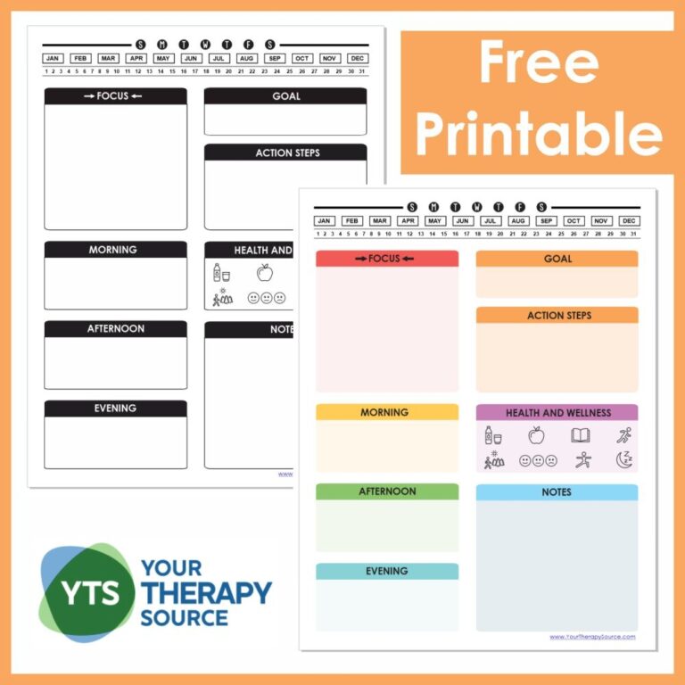 Printable ADHD Daily Planner Template FREE Free Adhd Planner Pdf