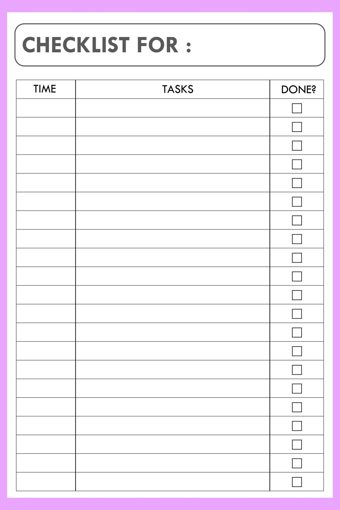 Printable Blank Checklist Templates PDF Printables Hub