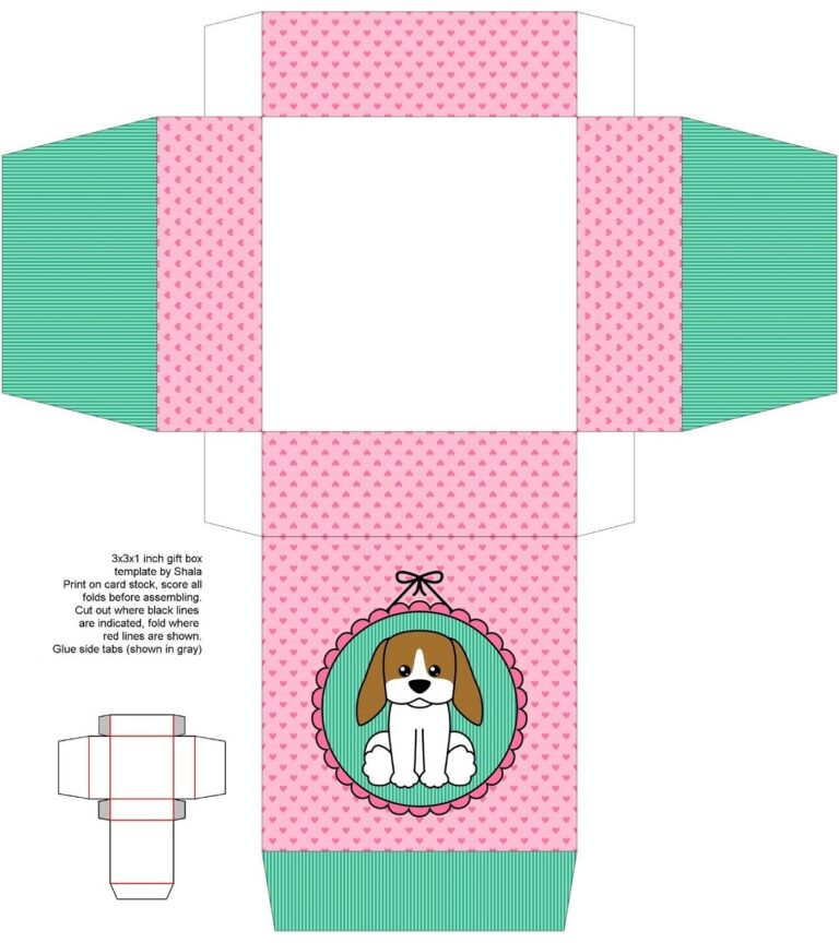 Printable Box Templates For Bags Or Gifts 101 Activity