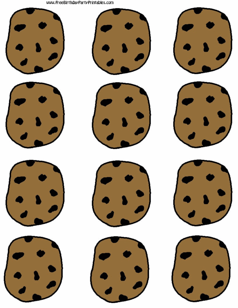 Printable Chocolate Chip Cookie Template Printable Templates