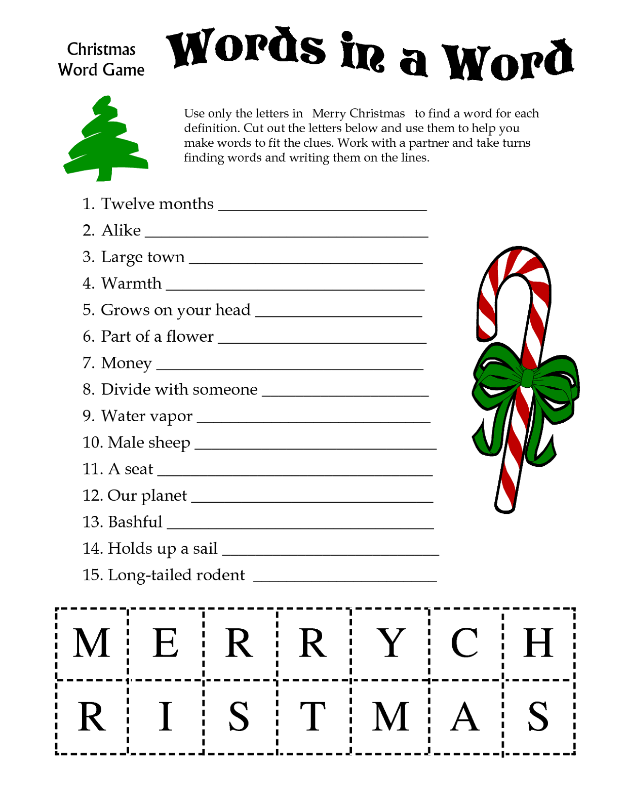 Printable Christmas Activities For Seniors
