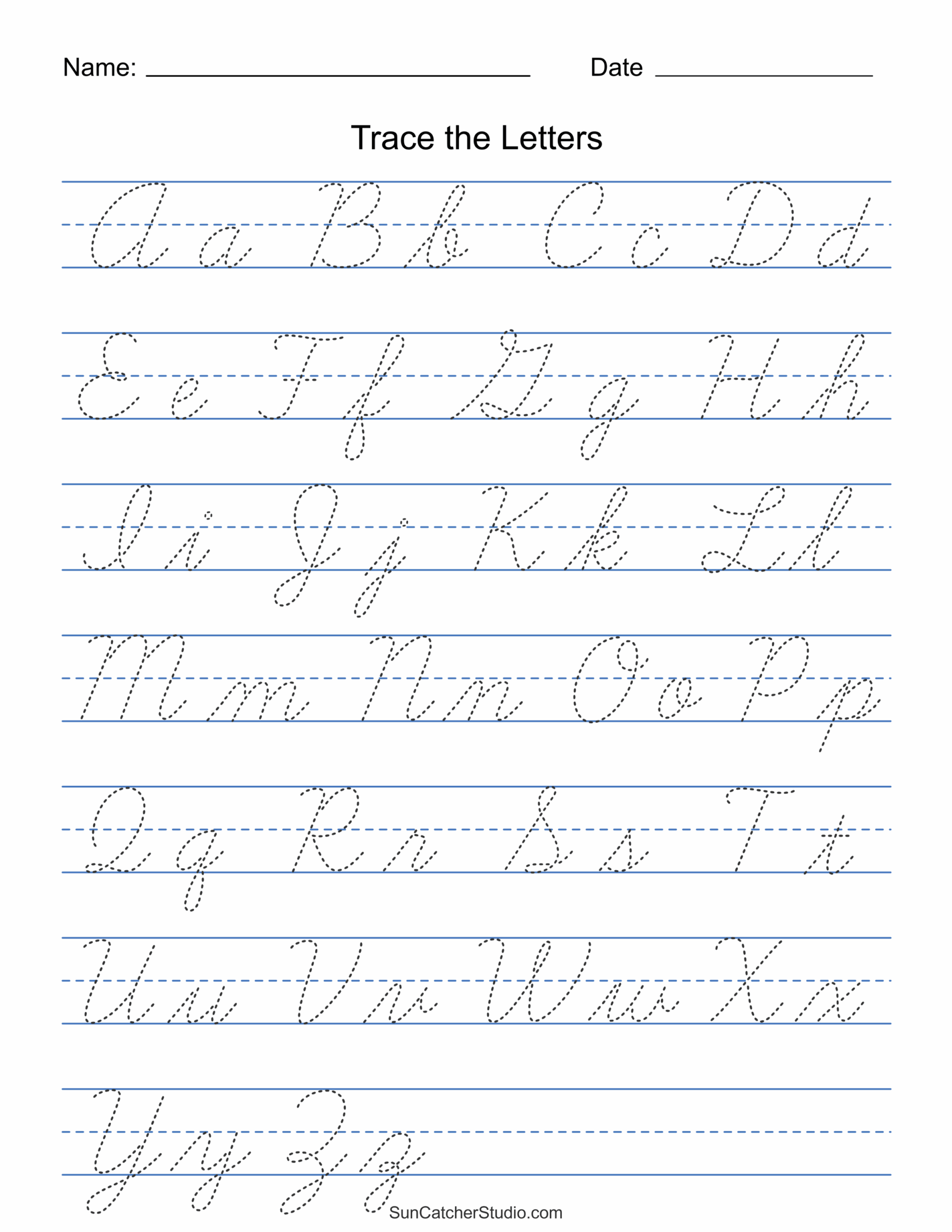 Printable Cursive Handwriting Worksheets Practice Letters Free Printable Cursive Handwriting Worksheets Practice Letters Free