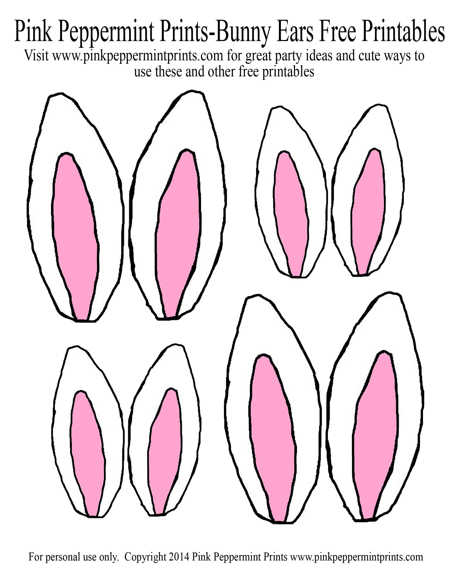 Printable Cut Out Bunny Ears Template