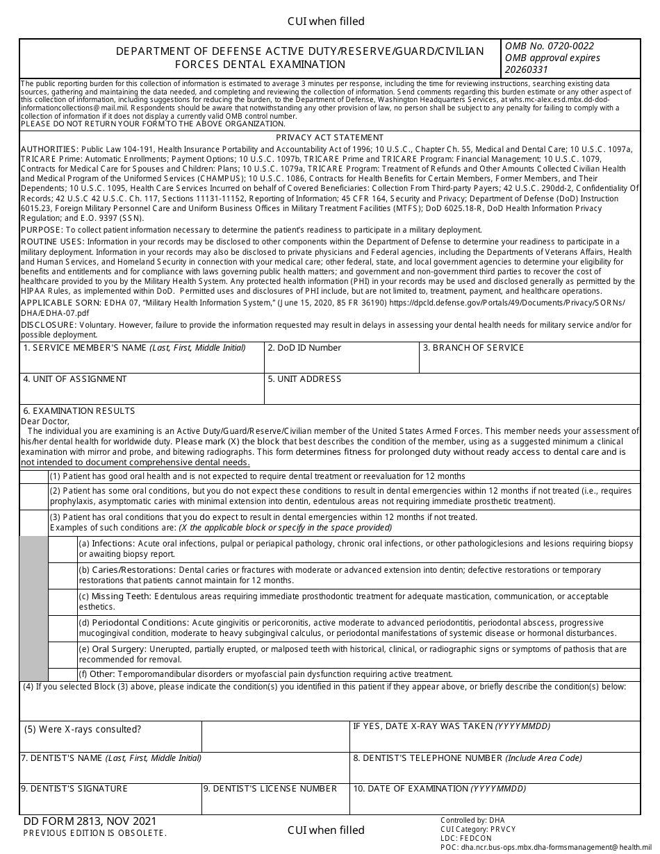 Printable Dd Form 2813