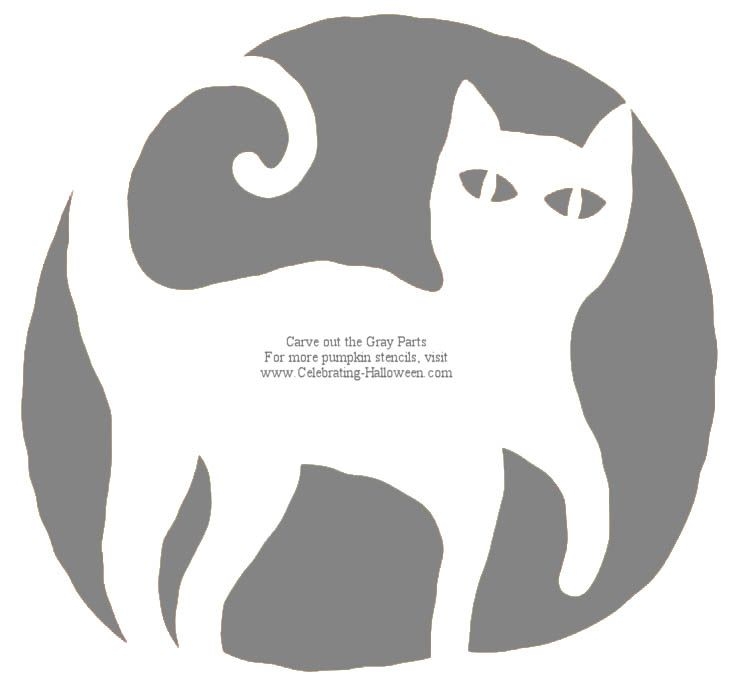 Printable Easy Cat Pumpkin Stencil