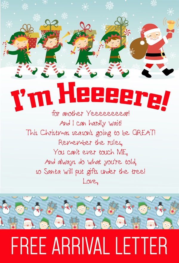 Printable Elf On The Shelf Arrival Letter