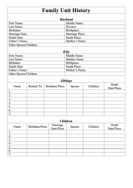 Printable Family History Forms Printable Form 2024