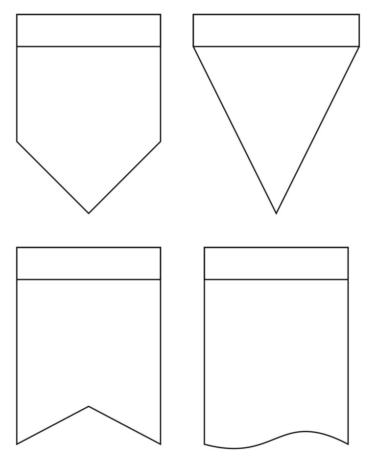 Printable Flag Banner Template Pennant Banner Template Free Banner 