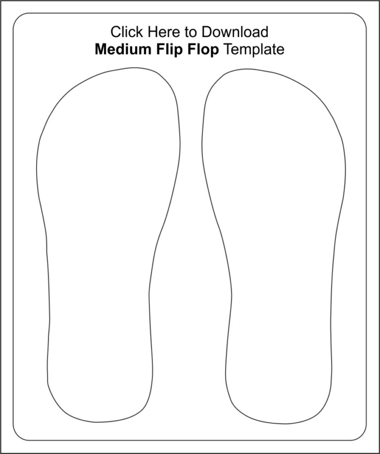Printable Flip Flop Template Free Printable