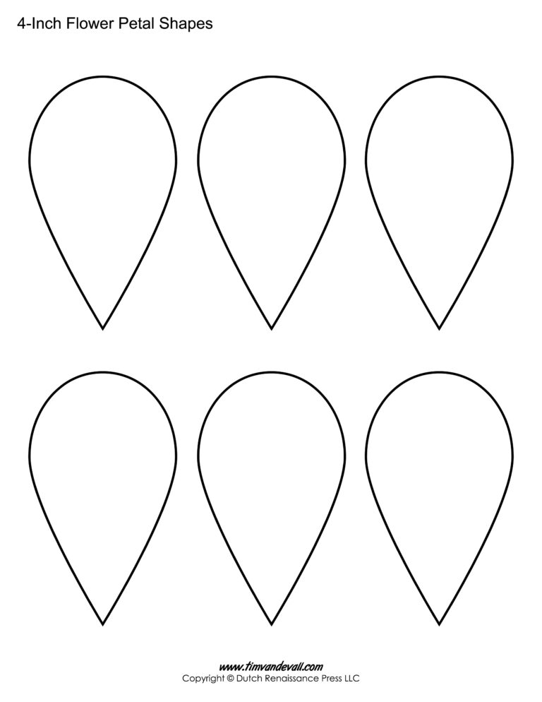 Printable Flower Petal Templates For Making Paper Flowers