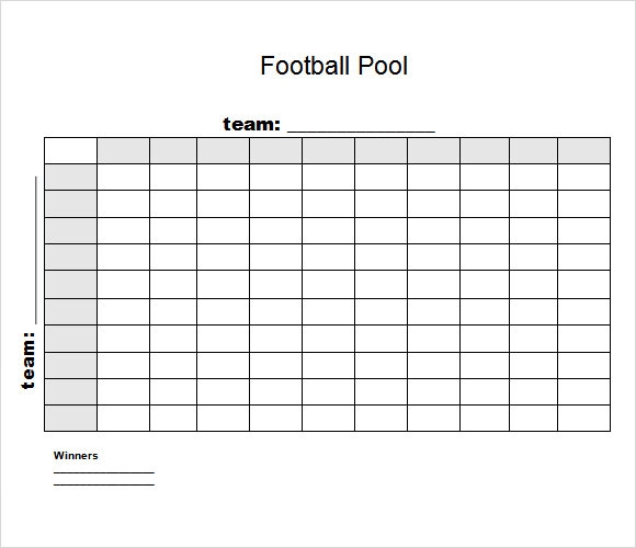 Printable Football Pool Grid Sheets