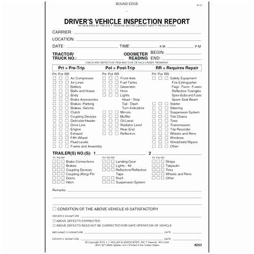 Printable Free Dot Pre Trip Inspection Form Pdf