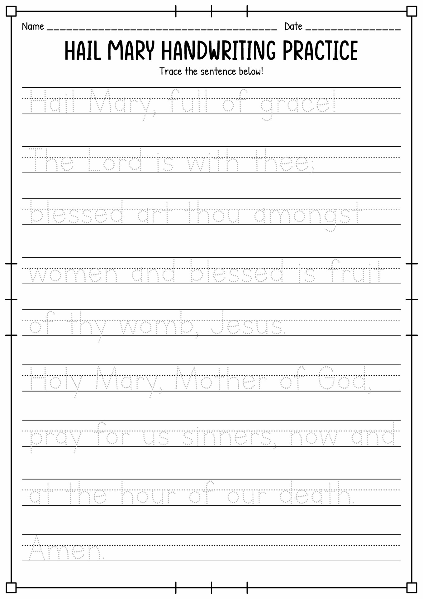 Printable Handwriting Worksheets Printable Sight Words List