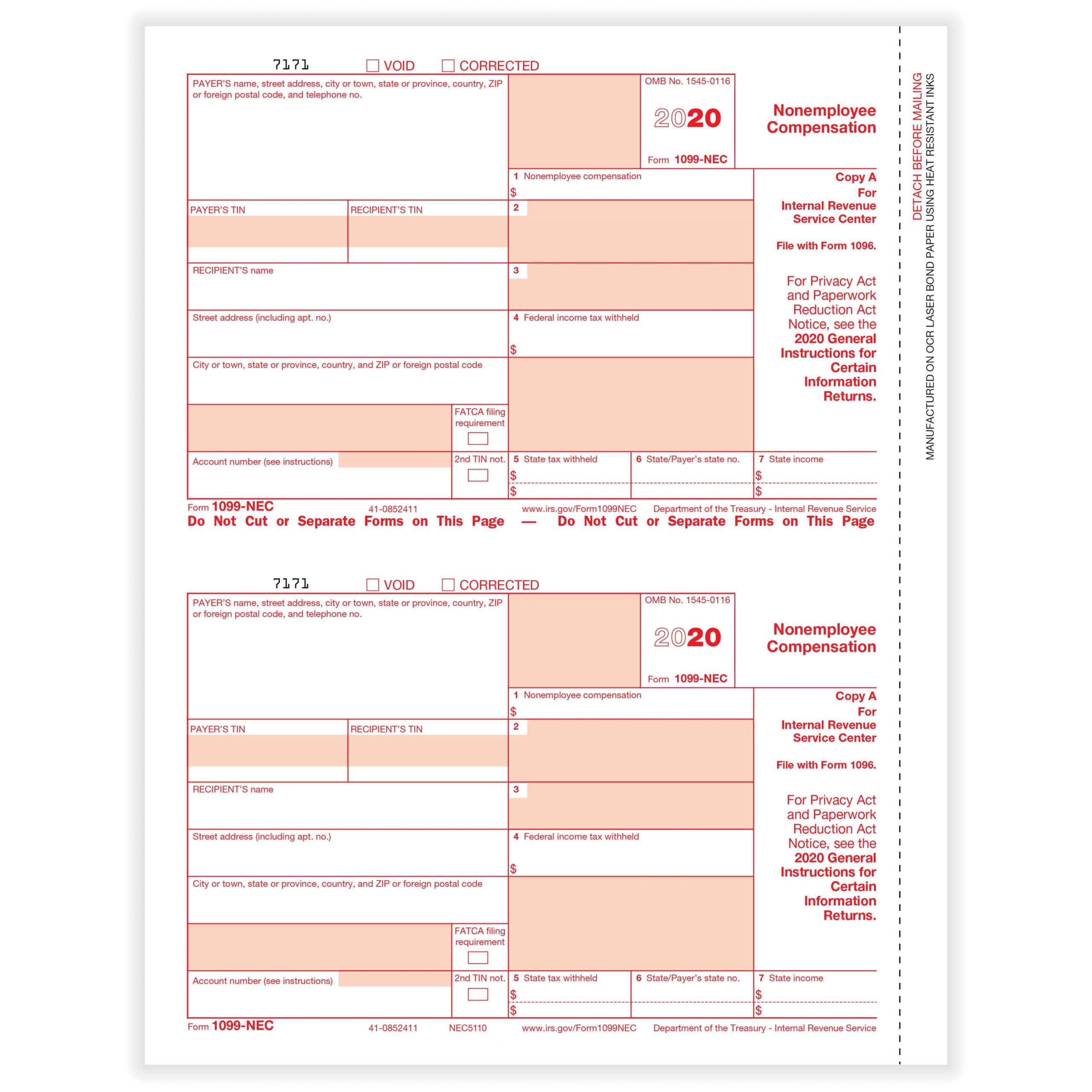 Printable Irs Form 1099 Nec