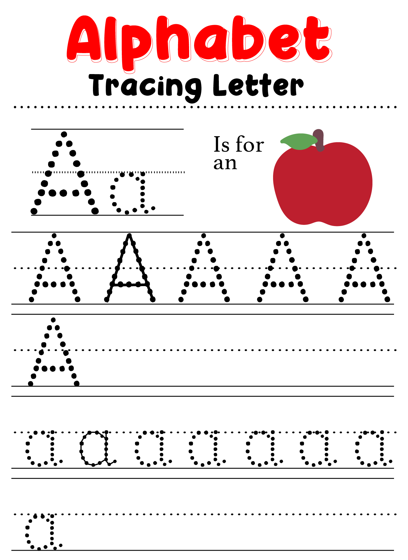 Printable Letter A Worksheets