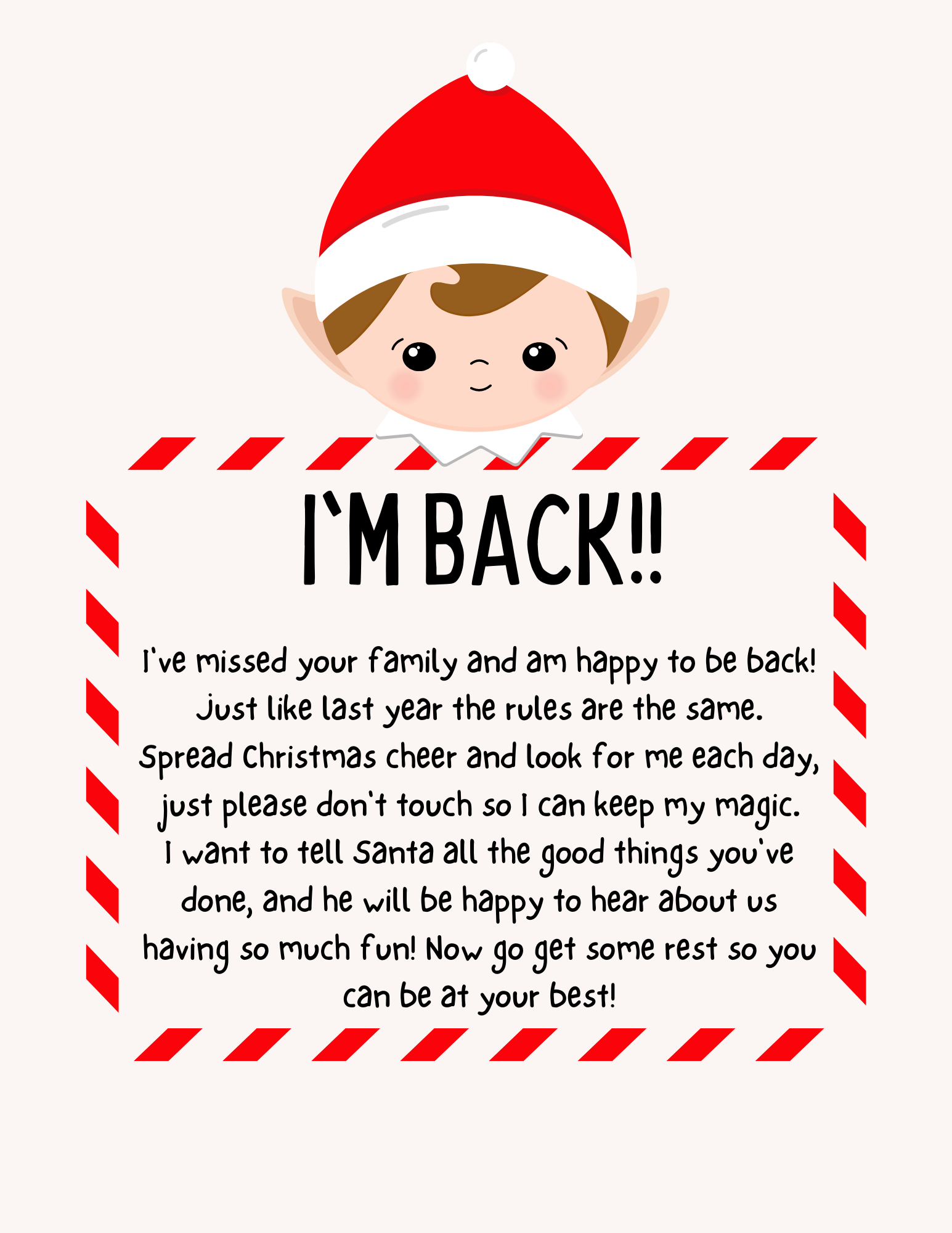 Printable Letter From The Elf On The Shelf Printable Words Worksheets