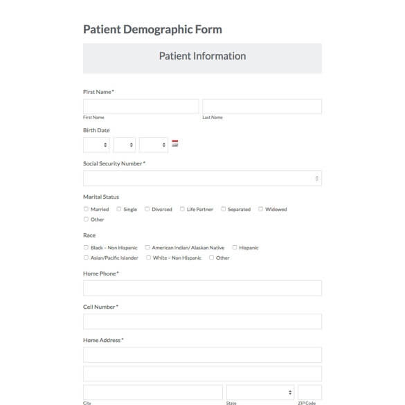 Printable Patient Demographic Form Printable Forms Free Online Printable Patient Demographic Form Printable Forms Free Online