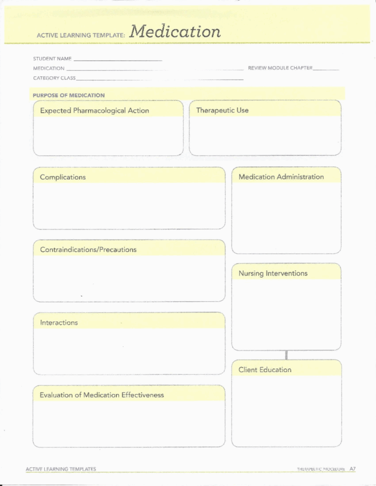 Printable Pdf Ati Medication Template Free Printable
