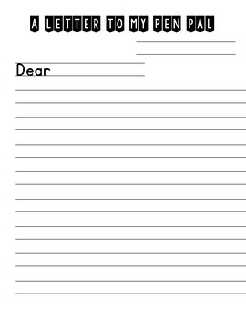Printable Pen Pal Letter