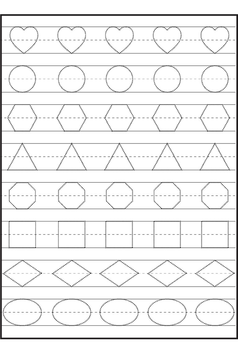 Printable Preschool Tracing Worksheets