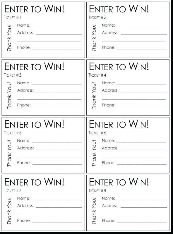 Printable Raffle Entry Form Template At Ricky Payne Blog
