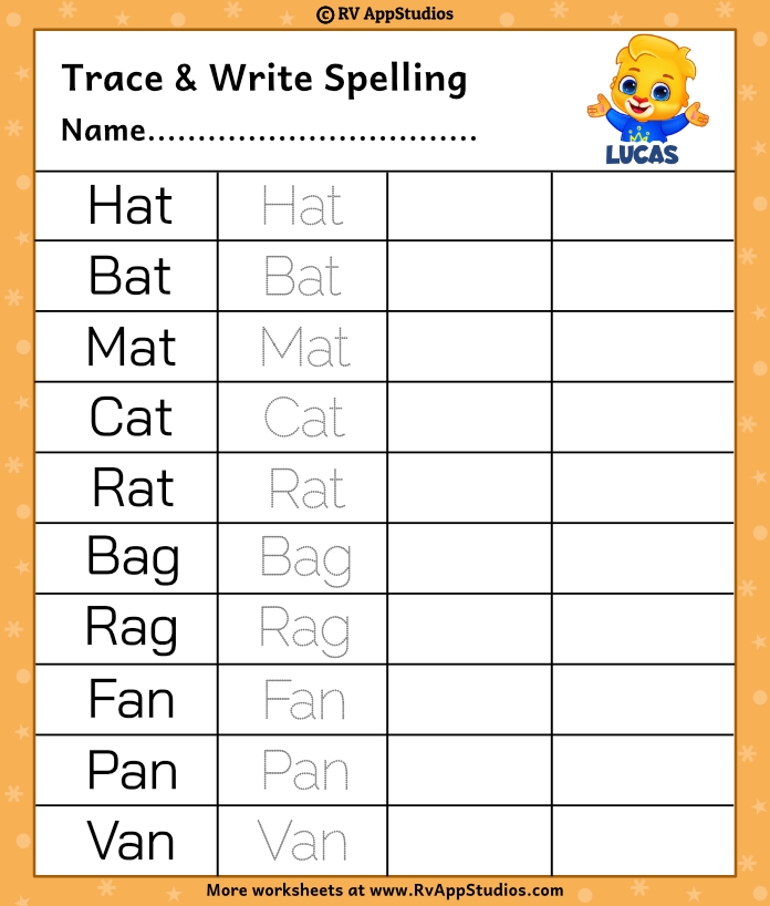 Printable Spelling Word Worksheets