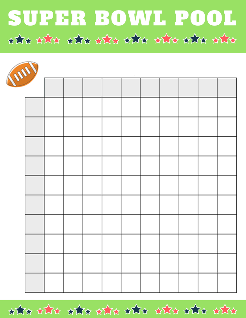 Printable Super Bowl Squares Template